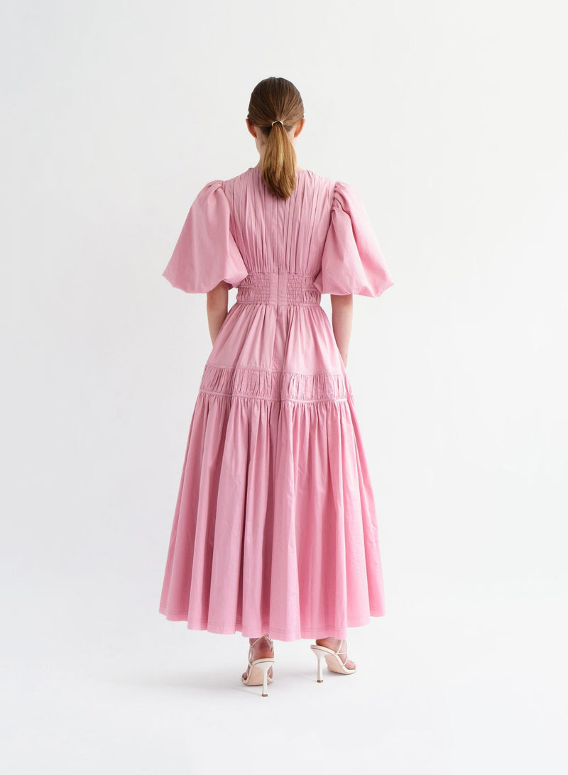 Falling Water Ruched Midi Dress-Dresses-Uniquities