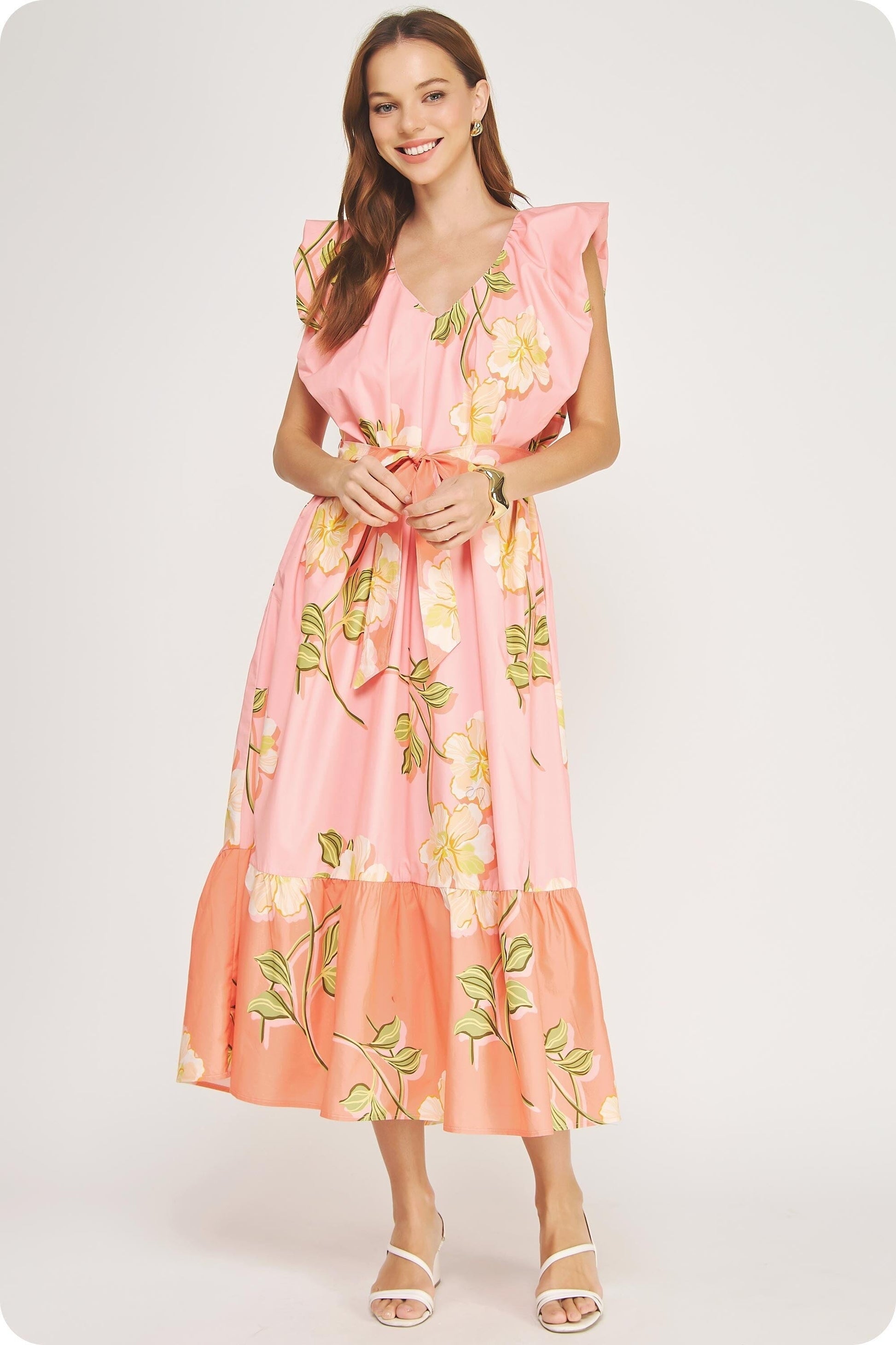 Brielle Tiered Dress S / PINK