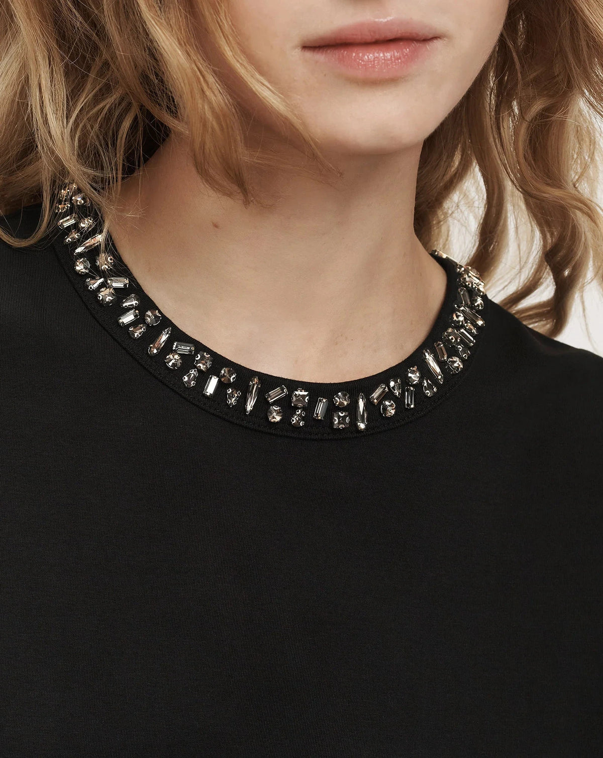 Sebastian Jewel Neck Tee-Tops/Blouses-Uniquities