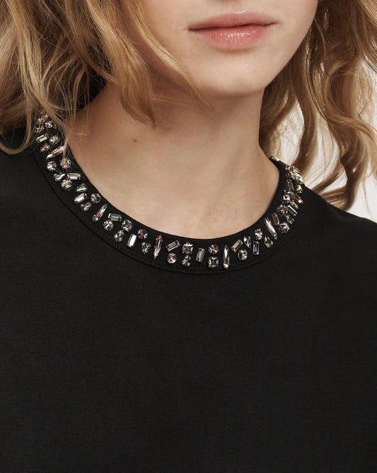Sebastian Jewel Neck Tee-Tops/Blouses-Uniquities