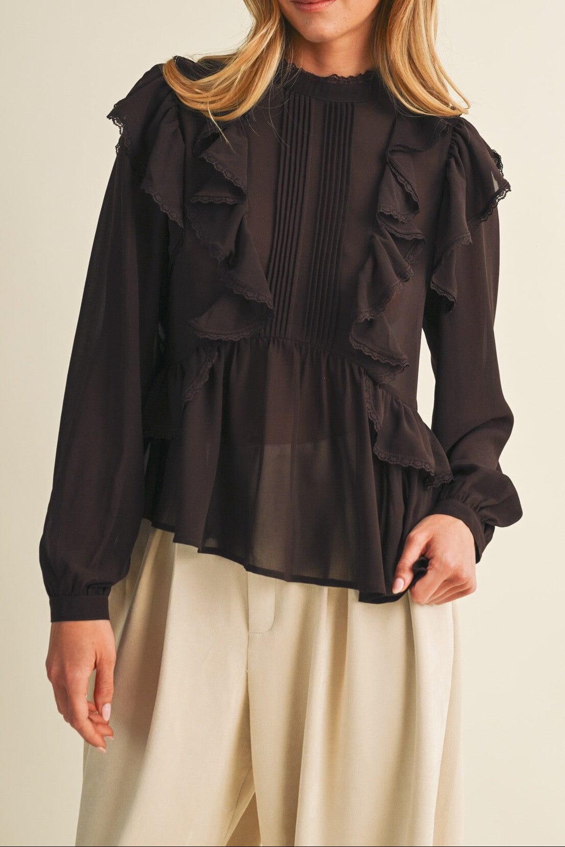 Britton Ruffle Top-Tops/Blouses-Uniquities
