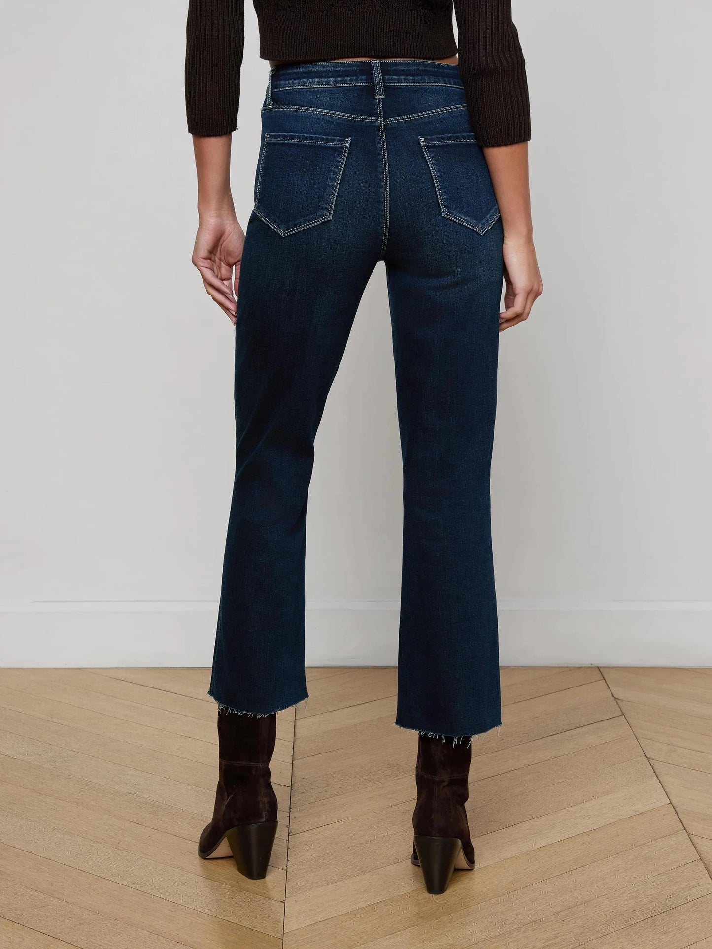 Kendra High Rise Crop Flare Jeans-Denim-Uniquities