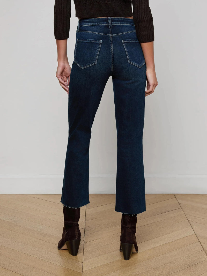 Kendra High Rise Crop Flare-Denim-Uniquities