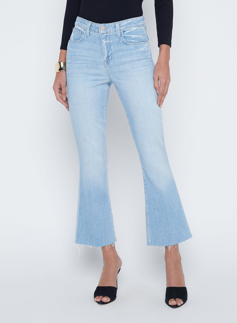 Kendra High Rise Crop Flare Jeans in Olympia-Denim-Uniquities