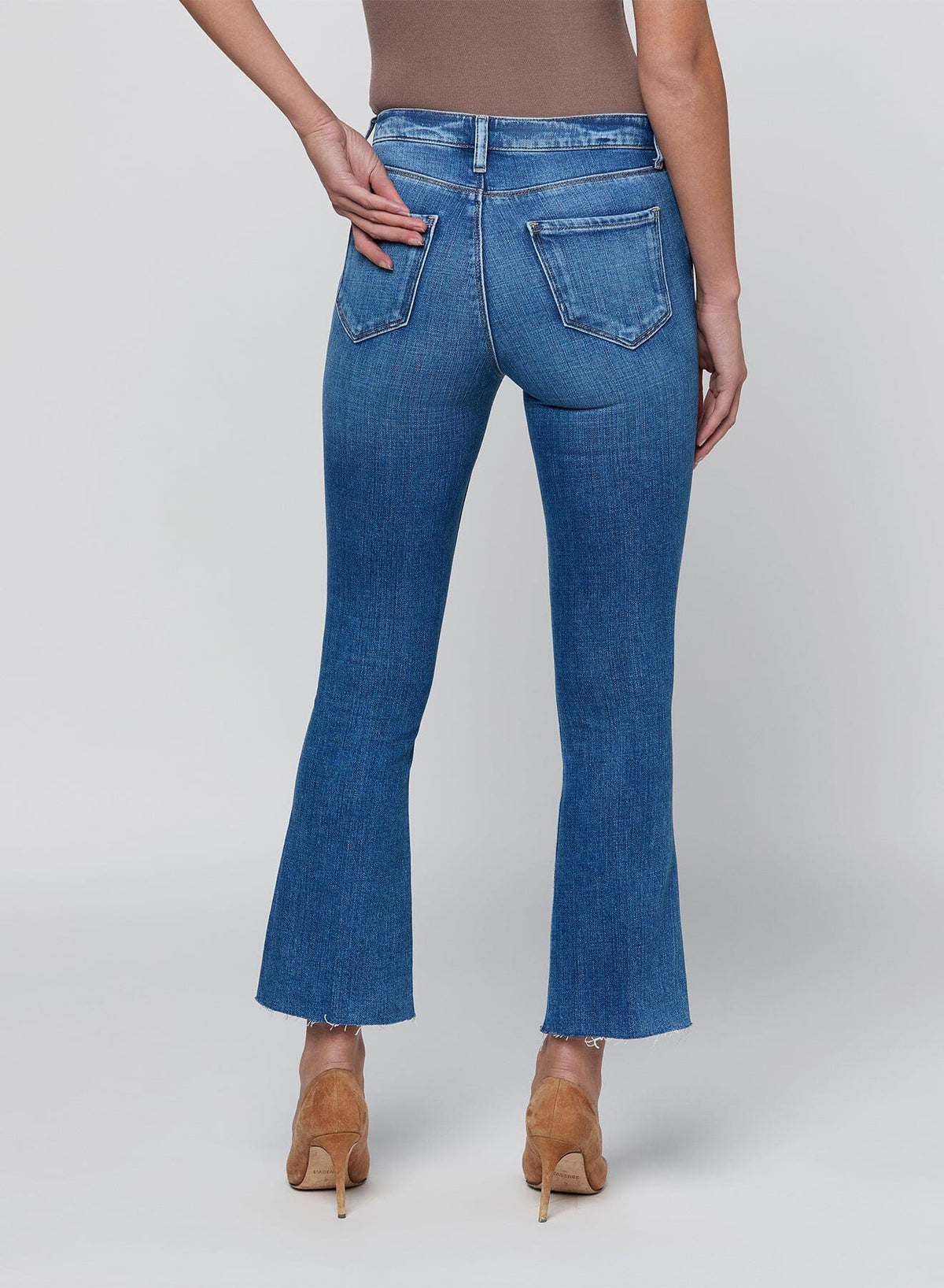 Kendra High Rise Crop Flare-Denim-Uniquities
