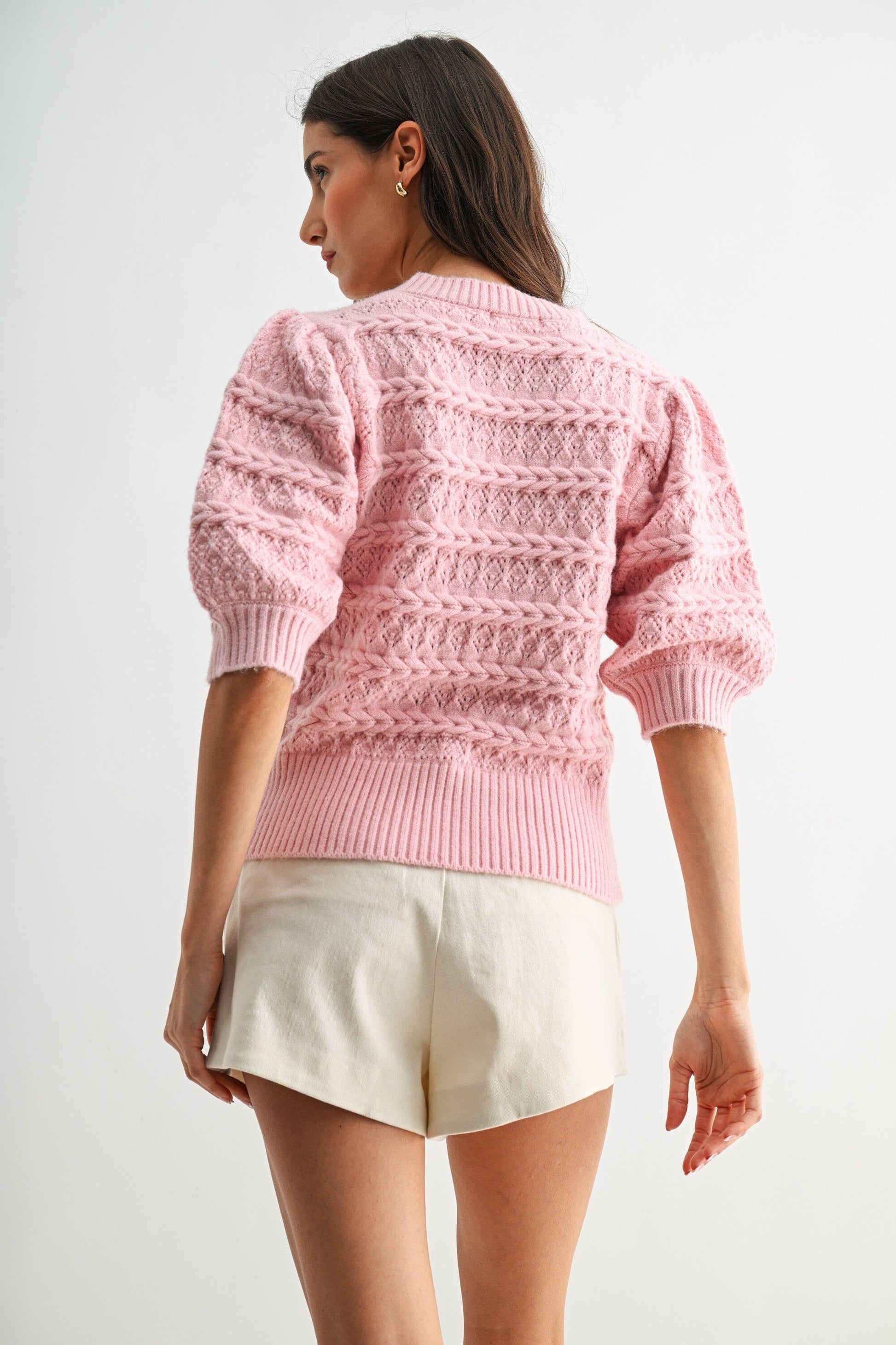 Kaelia Short Sleeve Sweater-Tops/Blouses-Uniquities