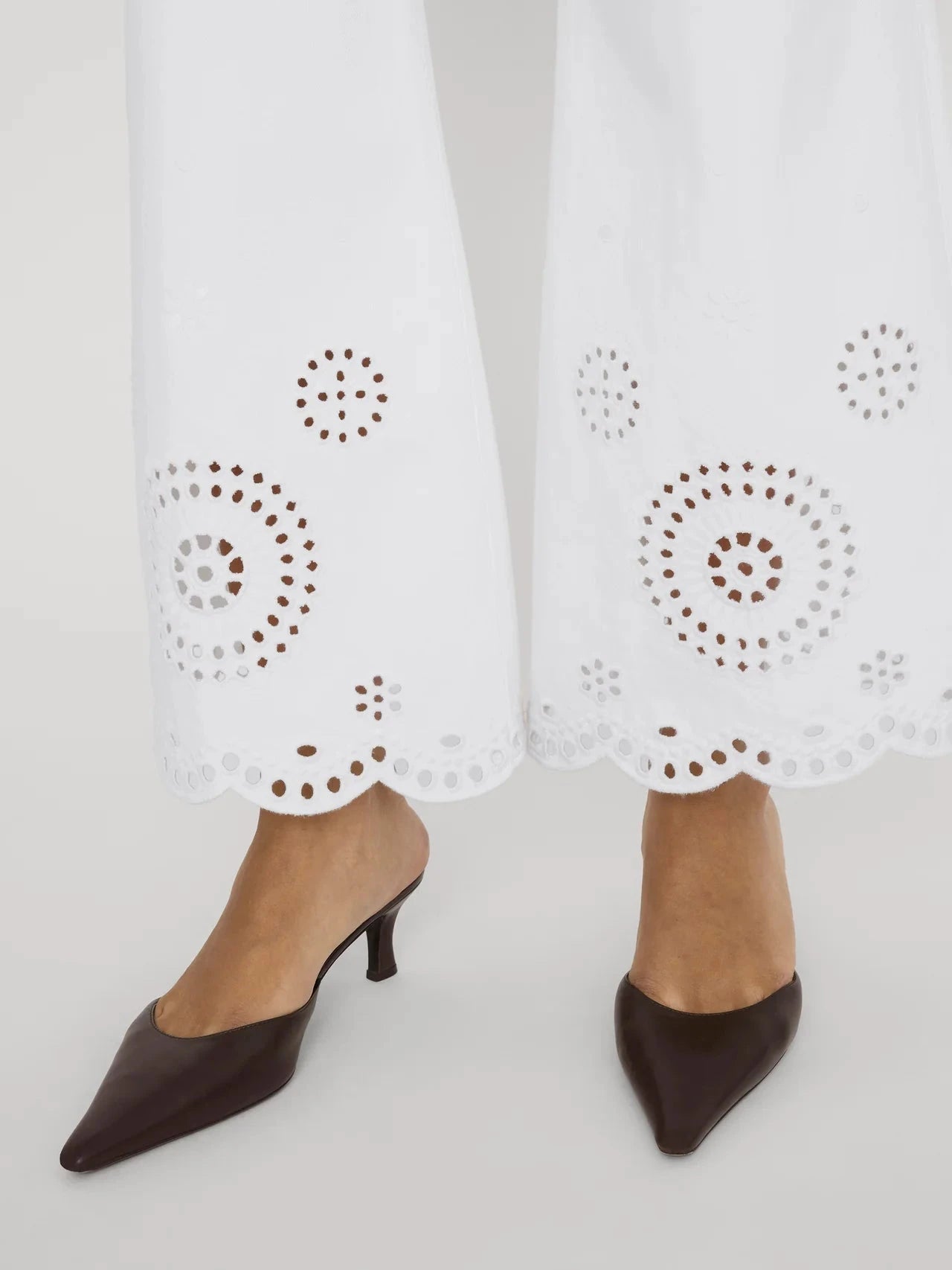 Eyelet Wide Flare-Denim-Uniquities