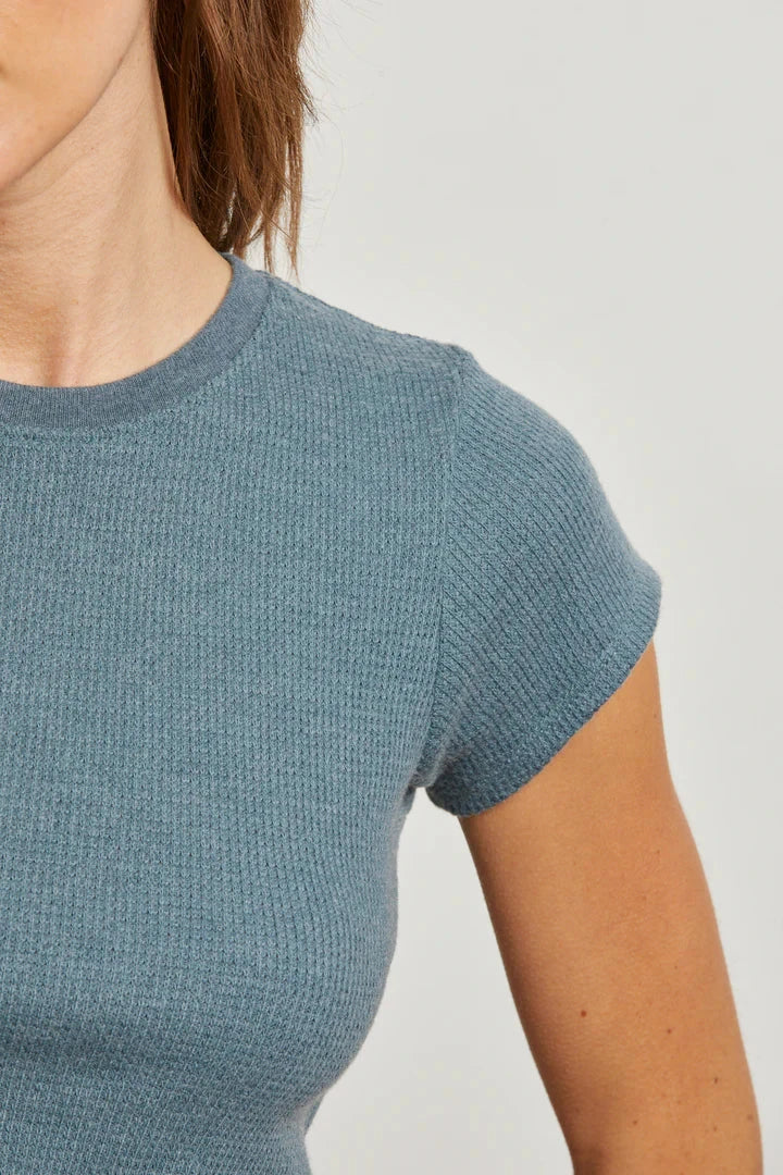 Mindy Brushed Waffle Tee-Tee Shirts-Uniquities