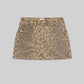 Ramona Mini Skirt in Natural Cheetah-Denim-Uniquities