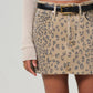 Ramona Mini Skirt in Natural Cheetah-Denim-Uniquities