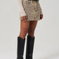 Ramona Mini Skirt in Natural Cheetah-Denim-Uniquities