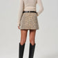 Ramona Mini Skirt in Natural Cheetah-Denim-Uniquities