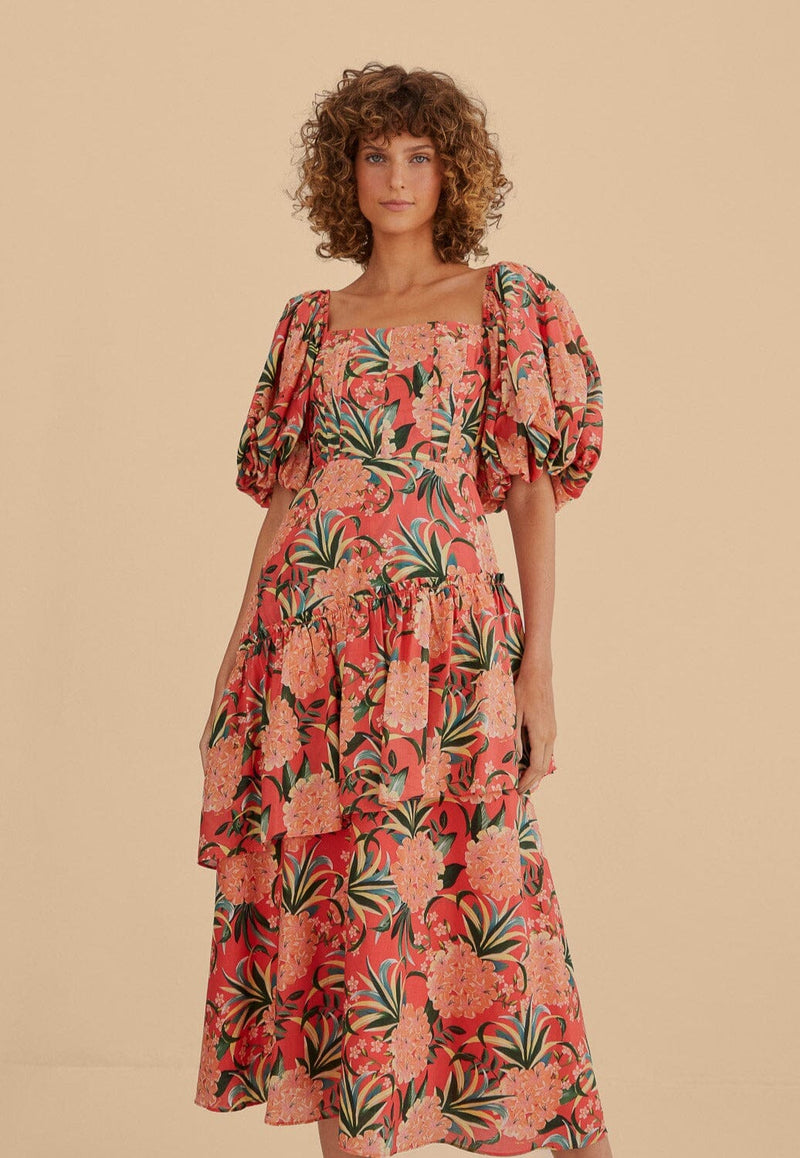 Pineapple Bloom Midi Dress-Dresses-Uniquities