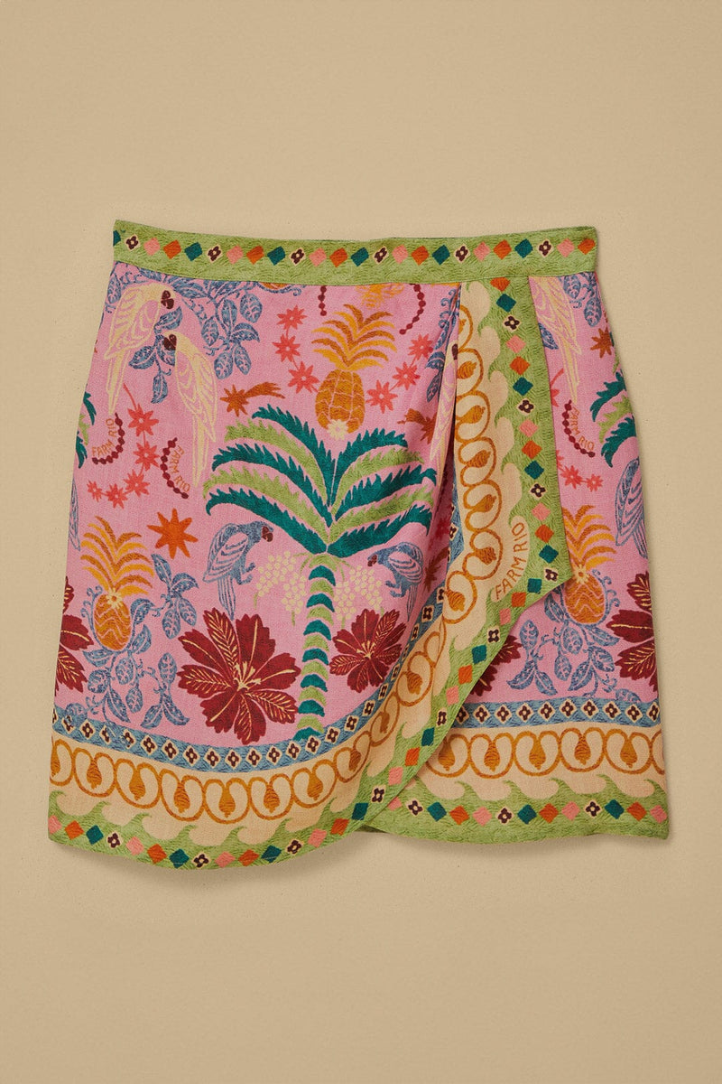 Fruits Queen Scarf Mini Skirt-Bottoms-Uniquities