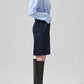 Etta Pencil Skirt-Denim-Uniquities
