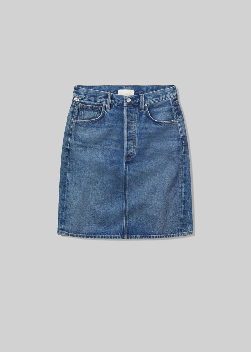 Etta Pencil Skirt-Denim-Uniquities