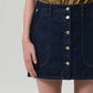 Curved Pocket Mini Skirt-Denim-Uniquities