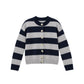 Nina Cashmere Striped Cardigan-Sweaters-Uniquities