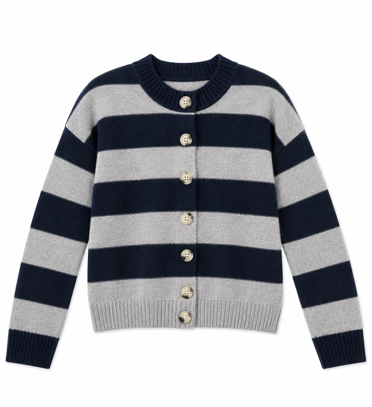 Nina Cashmere Striped Cardigan