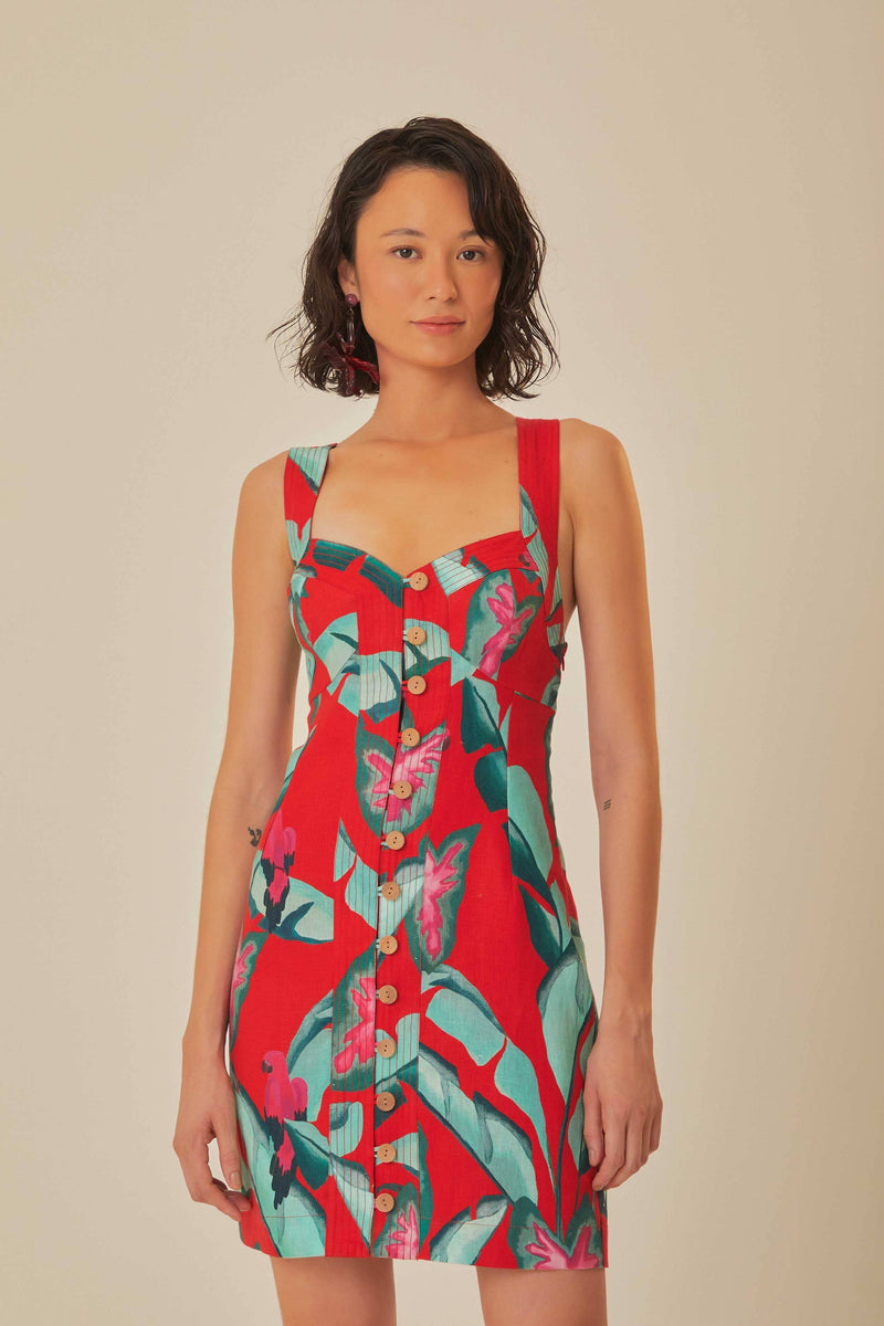 Summer Foliage Mini Dress-Dresses-Uniquities