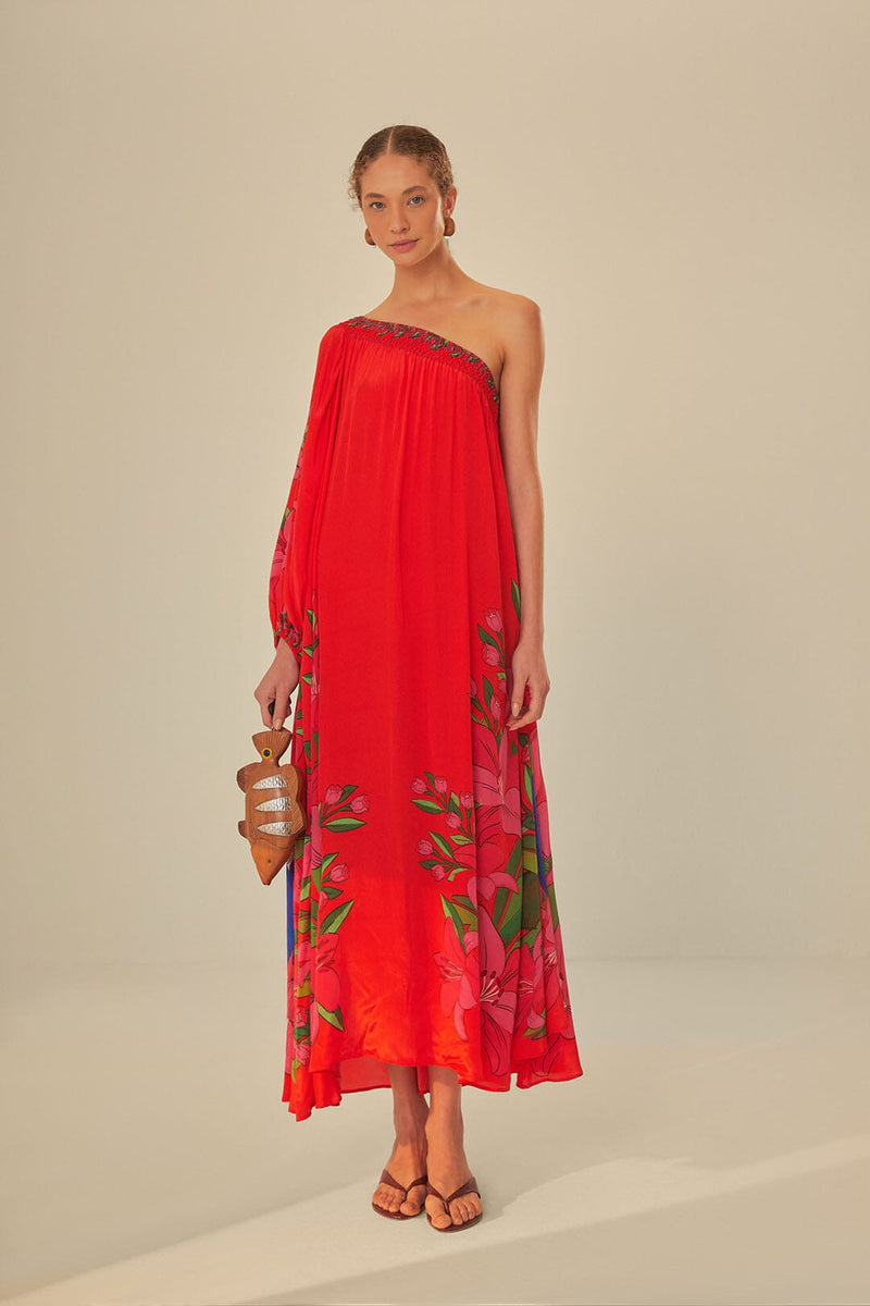 Summer Foliage Scarf Maxi Dress-Dresses-Uniquities
