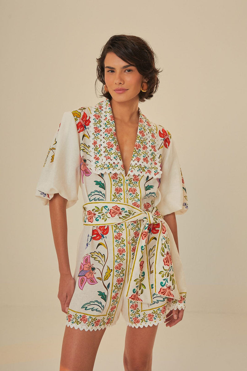 Floral Insects Romper-Jumpsuits & Rompers-Uniquities