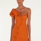 Orange Flower Mini Dress-Dresses-Uniquities
