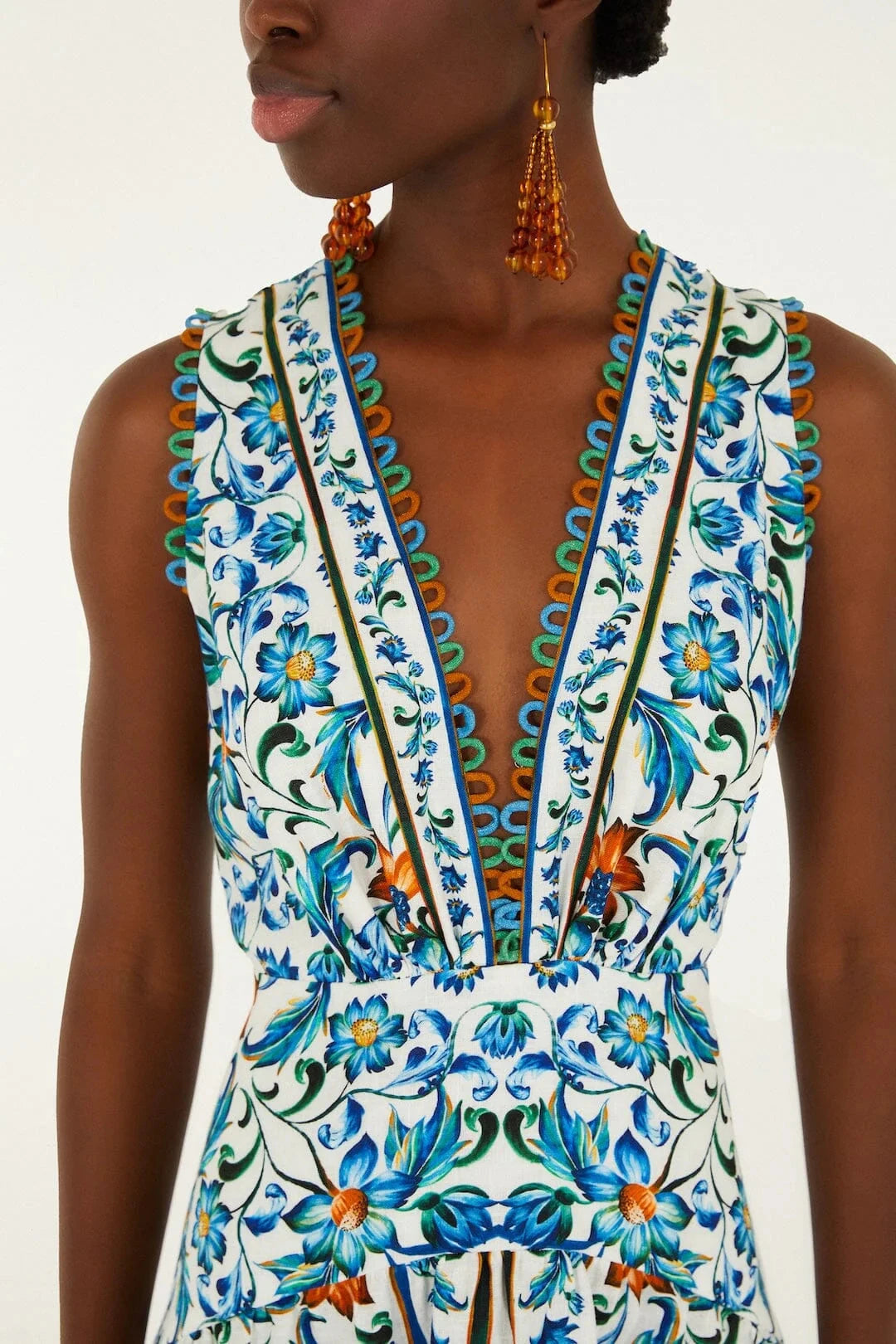 Flora Tile Midi Dress-Dresses-Uniquities