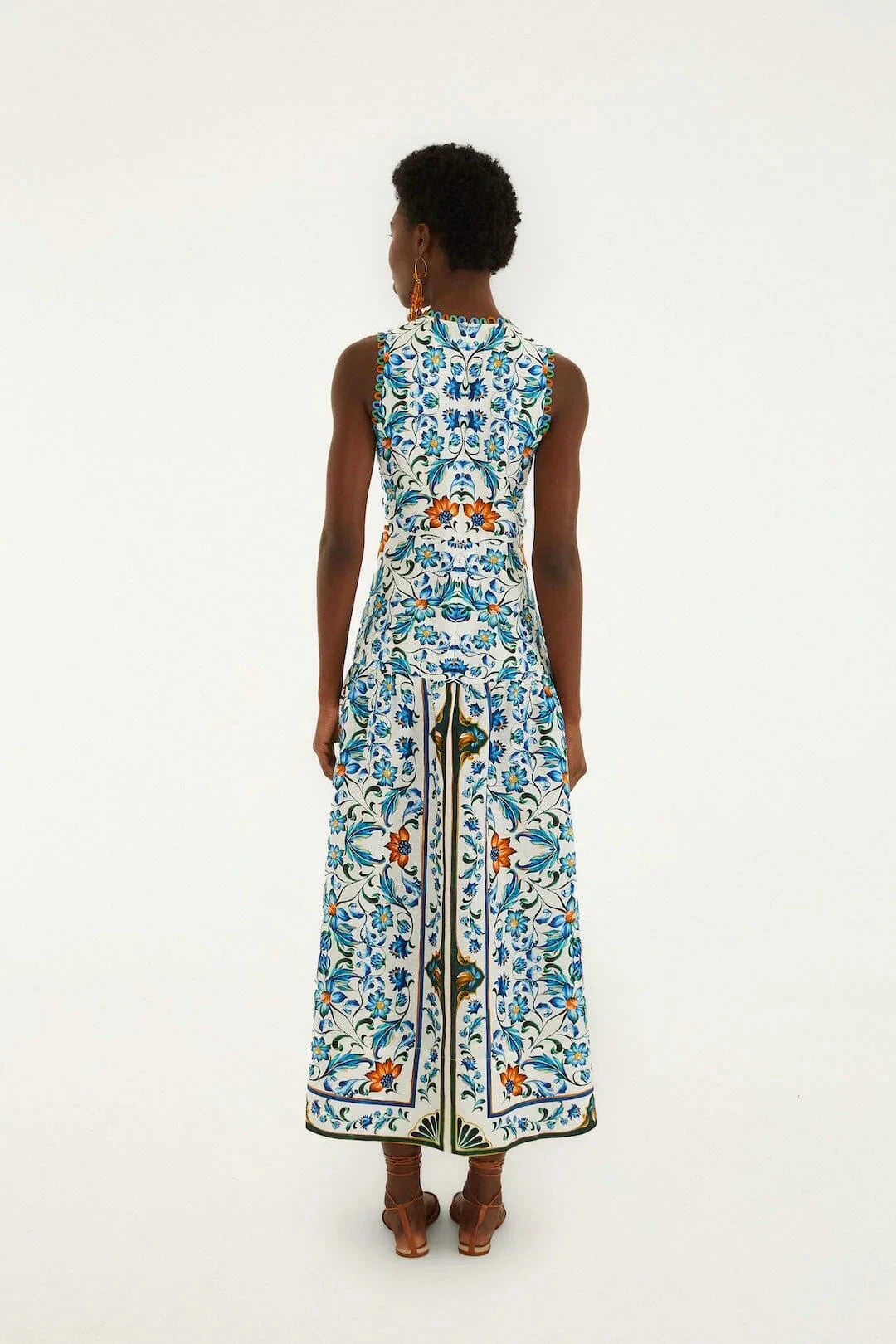 Flora Tile Midi Dress-Dresses-Uniquities