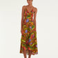 Florart Brown Midi Wrap Dress-Dresses-Uniquities