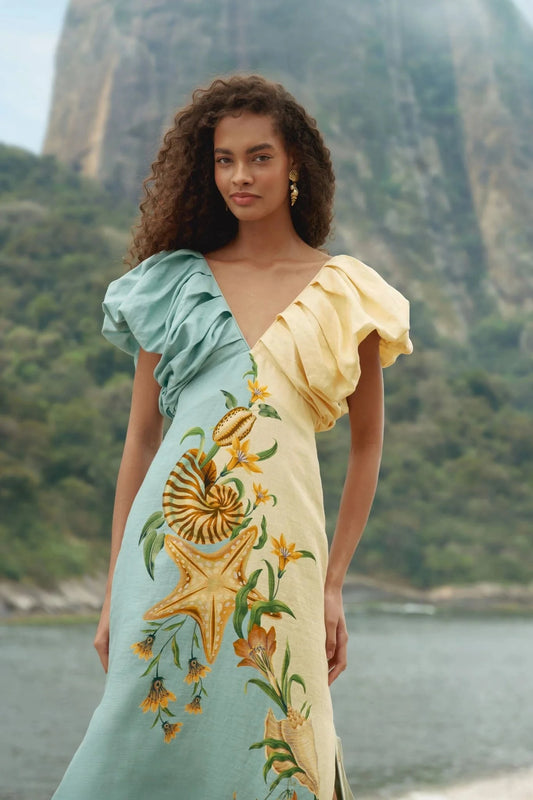 Marine Garden Midi Dress Dresses Farm Rio 