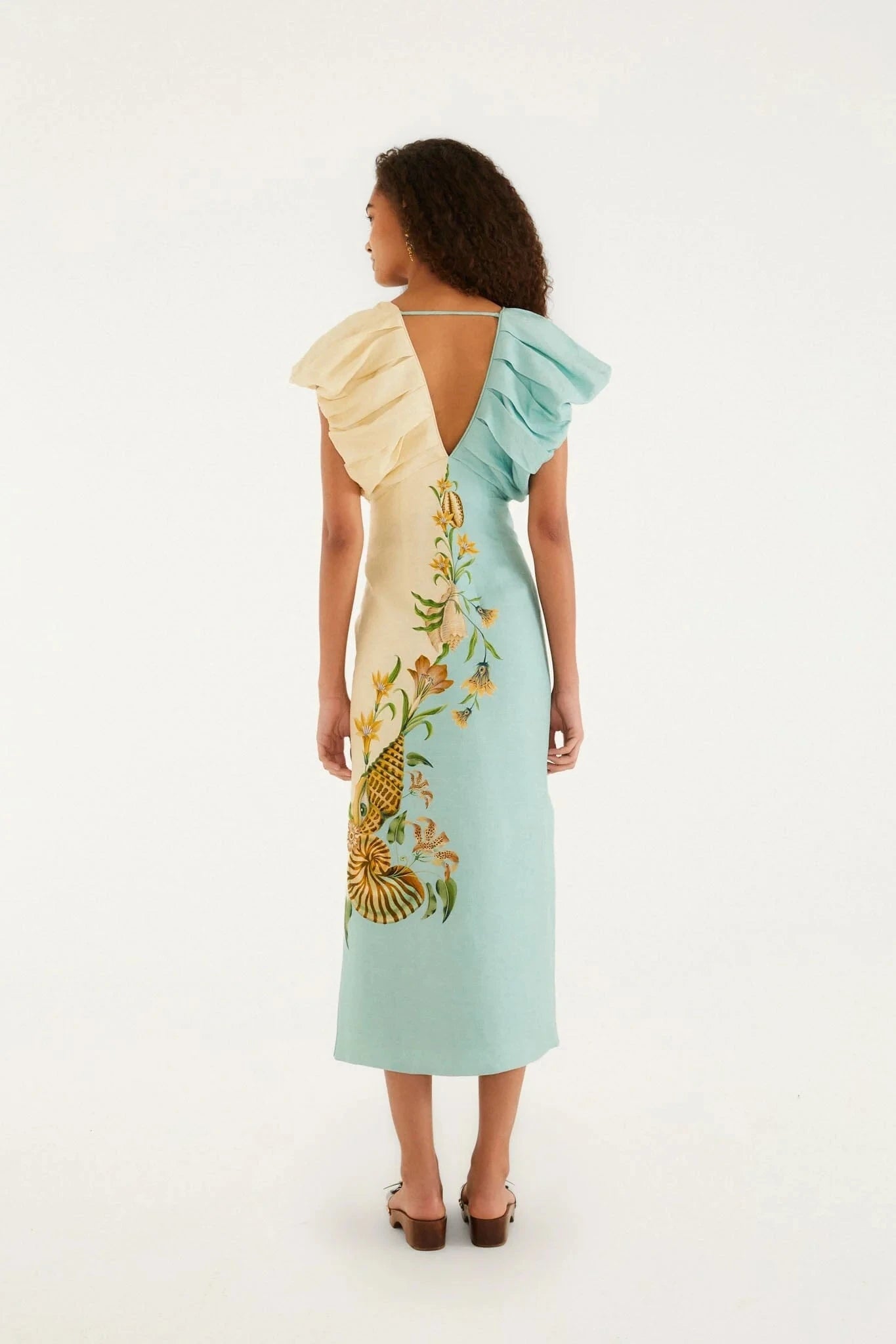 Marine Garden Midi Dress-Dresses-Uniquities