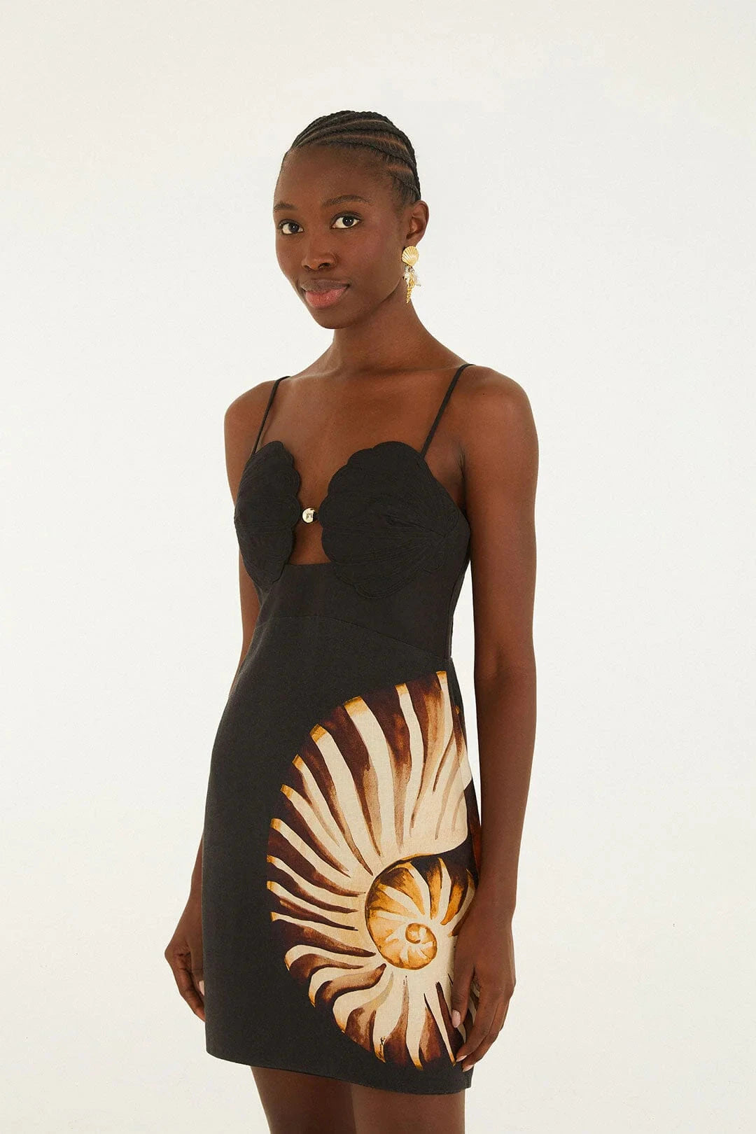 Ammonite Shell Bust Mini Dress Dresses Farm Rio 