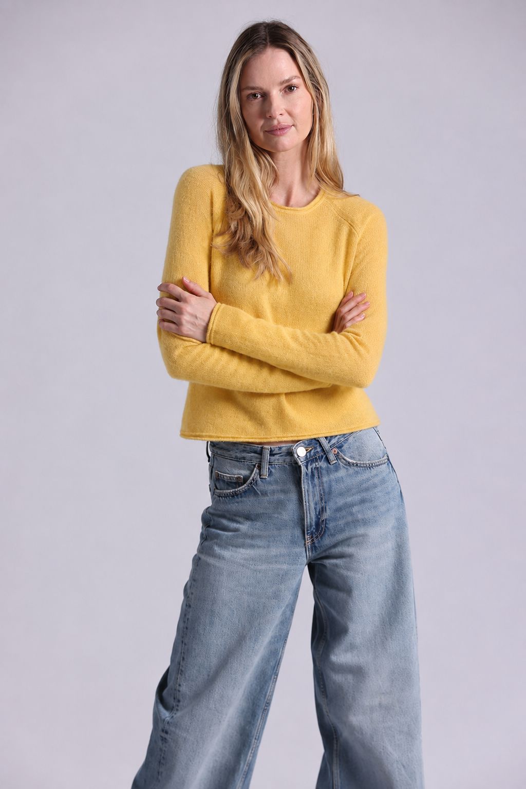 Sheer Luxury Raglan Crew Sweaters Minnie Rose 