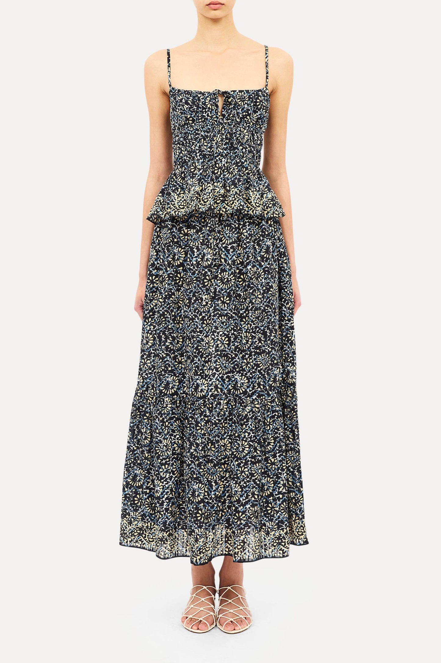 Olina Cotton Midi Skirt-Bottoms-Uniquities