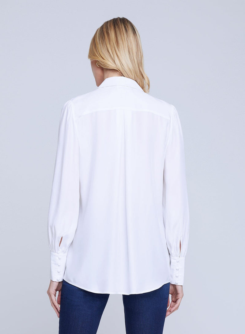 Fabienne Button Detail Tunic Blouse-Tops/Blouses-Uniquities