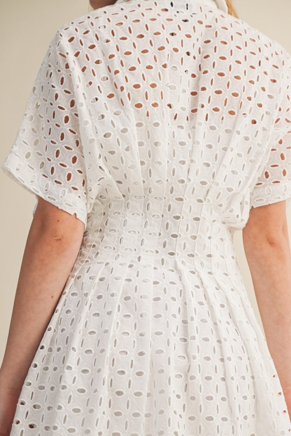 Leighton Eyelet Shirt Dress-Dresses-Uniquities