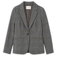 Plaid One Button Slim Blazer-Jackets-Uniquities