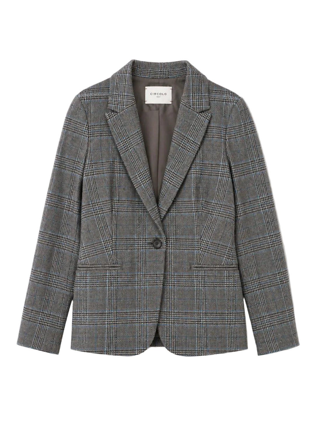 Plaid One Button Slim Blazer-Jackets-Uniquities