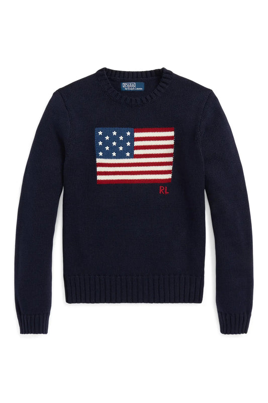 Flag Crewneck Pullover-Sweaters-Uniquities