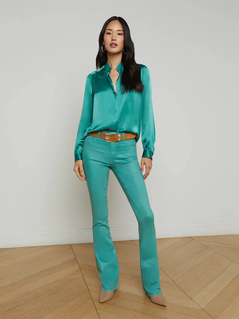 Bianca Band Collar Blouse-Tops/Blouses-Uniquities