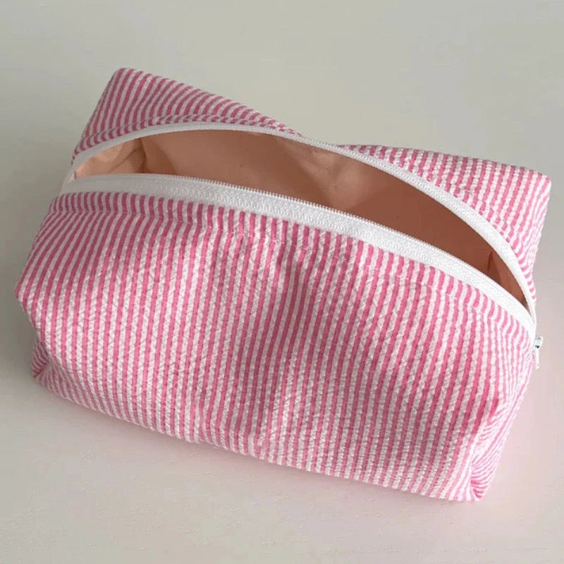 Seersucker Cosmetic Bag-Accessories-Uniquities