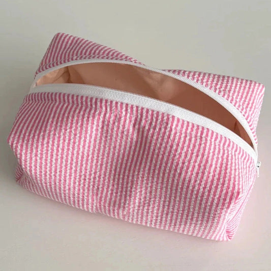 Seersucker Cosmetic Bag-Accessories-Uniquities
