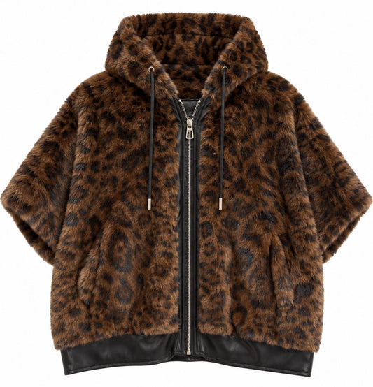 Faux Fur Vegan Leather Vest by Dolce Cabo - Image 1