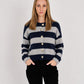 Nina Cashmere Striped Cardigan-Sweaters-Uniquities