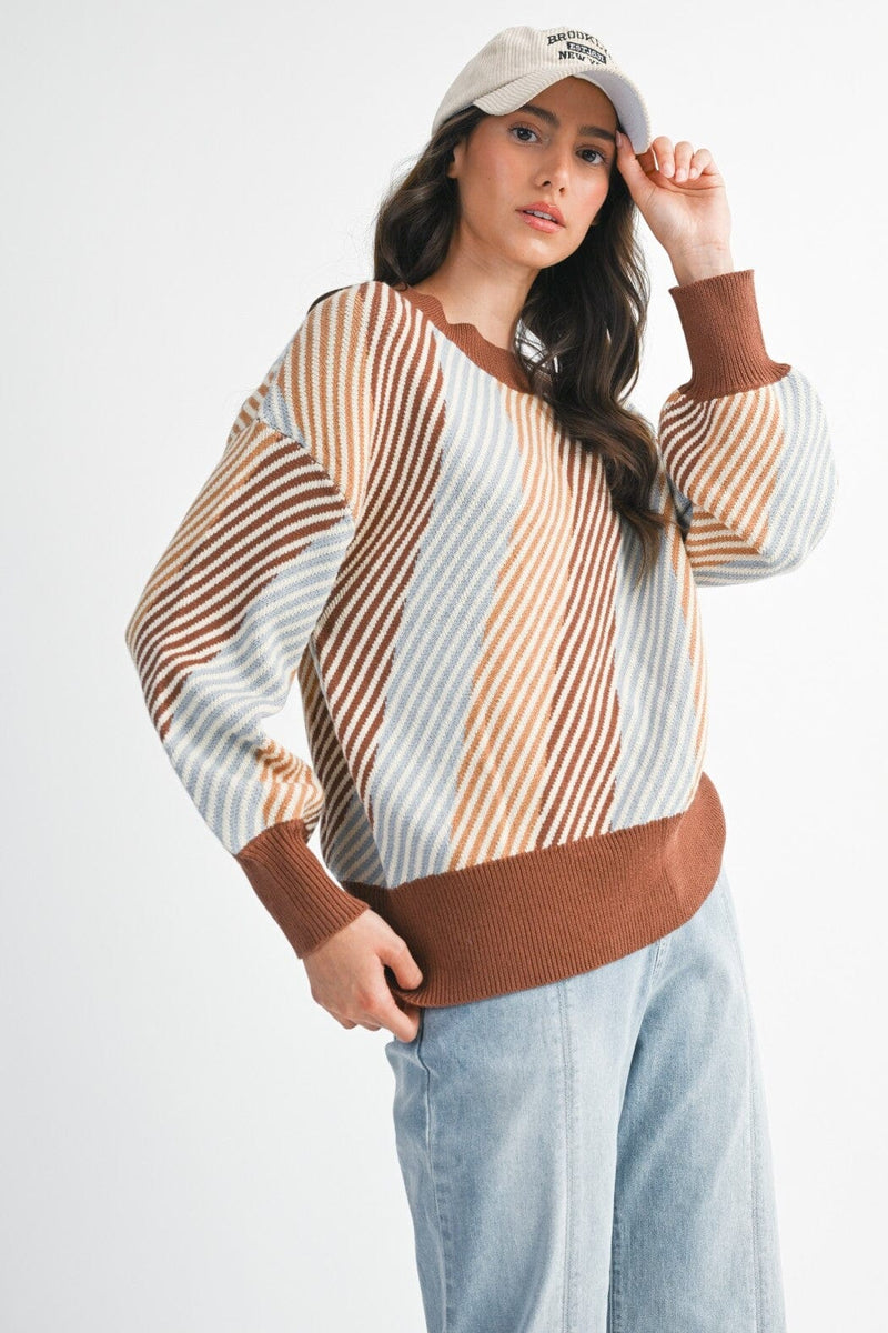 Millie Striped Sweater-Sweaters-Uniquities