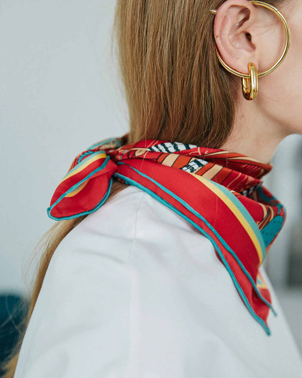 Madagascar Red Silk Bandana Accessories Lost Pattern 