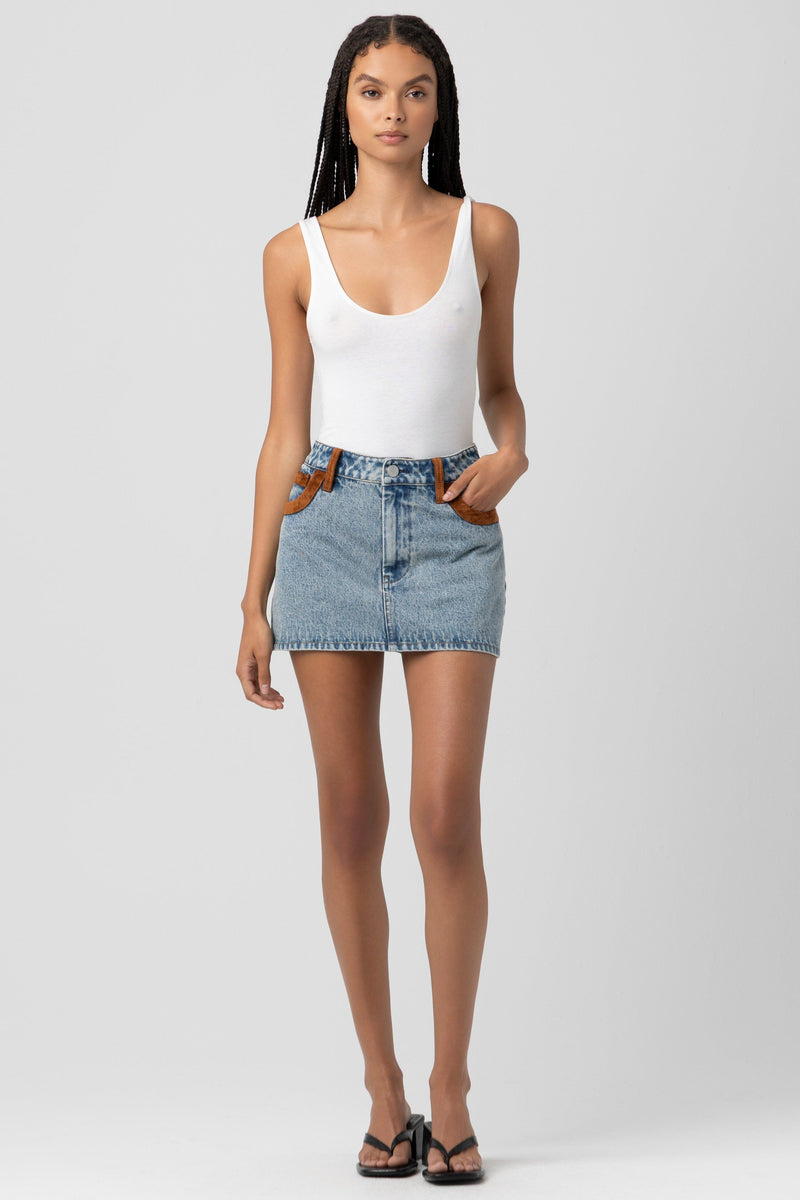 Rodeo Drive Denim Mini Skirt-Bottoms-Uniquities