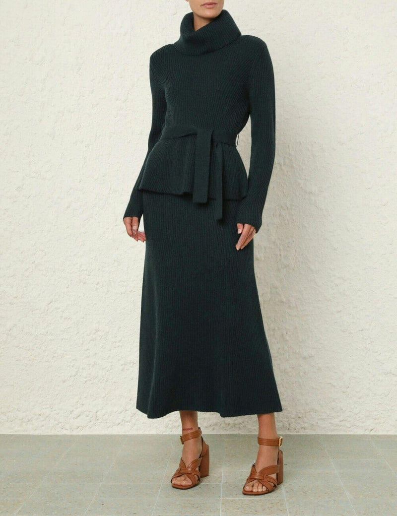 Illustration Paneled Rib Skirt-Bottoms-Uniquities