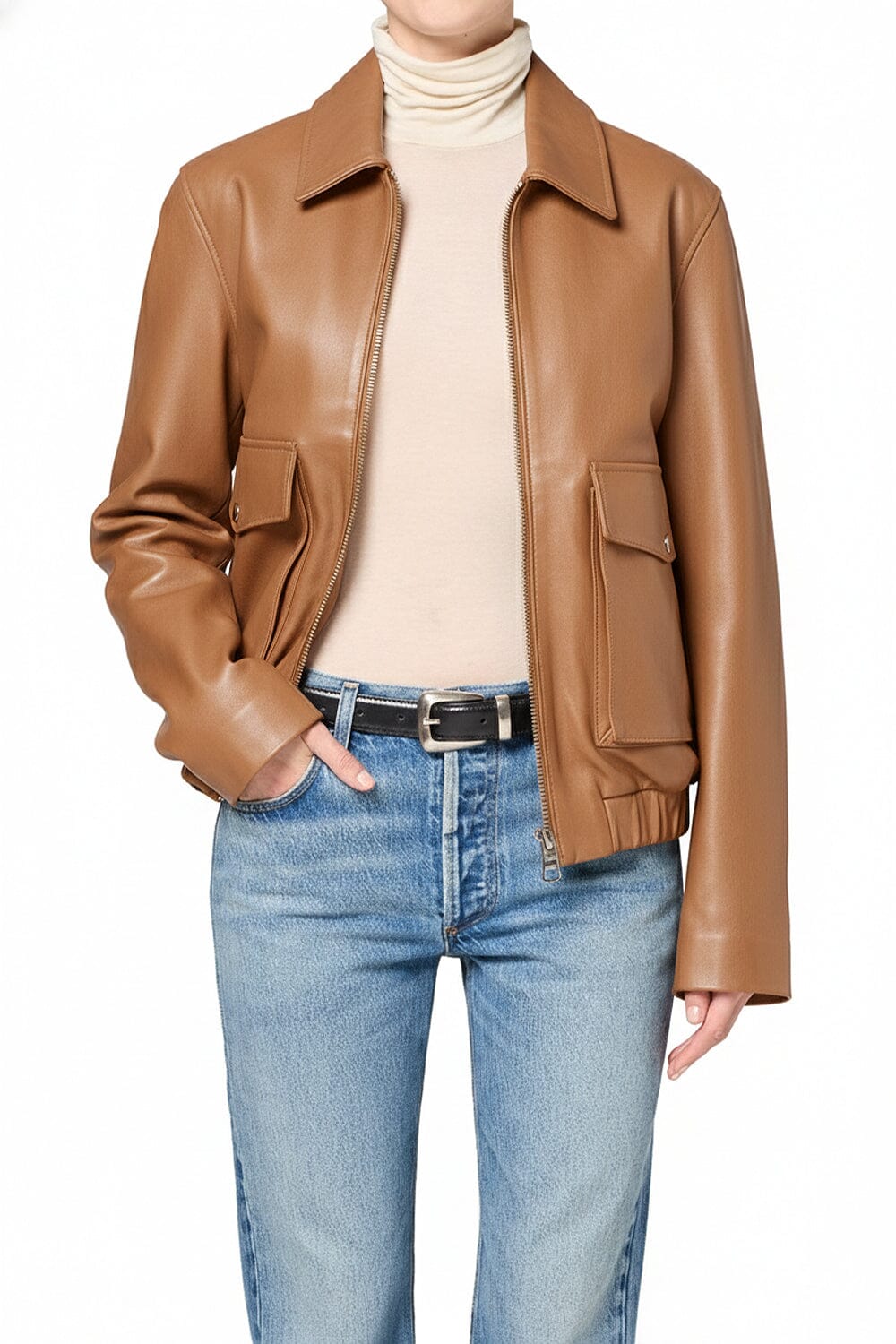 Zip Front Bomber Jacket